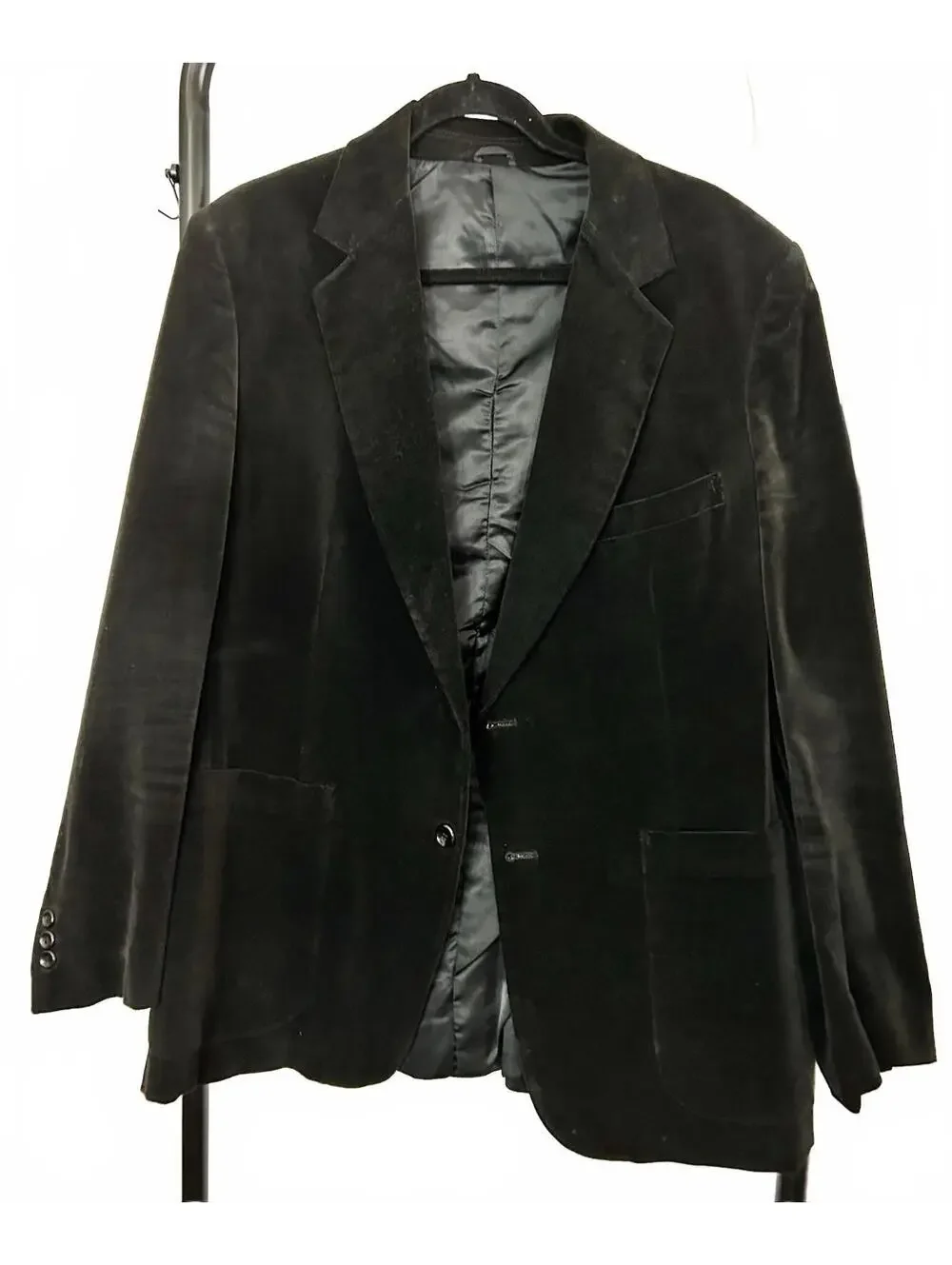 Vintage Scotch & Gray LTD Black Velvet Blazer Men’s Size 44R Retro Sport Coat